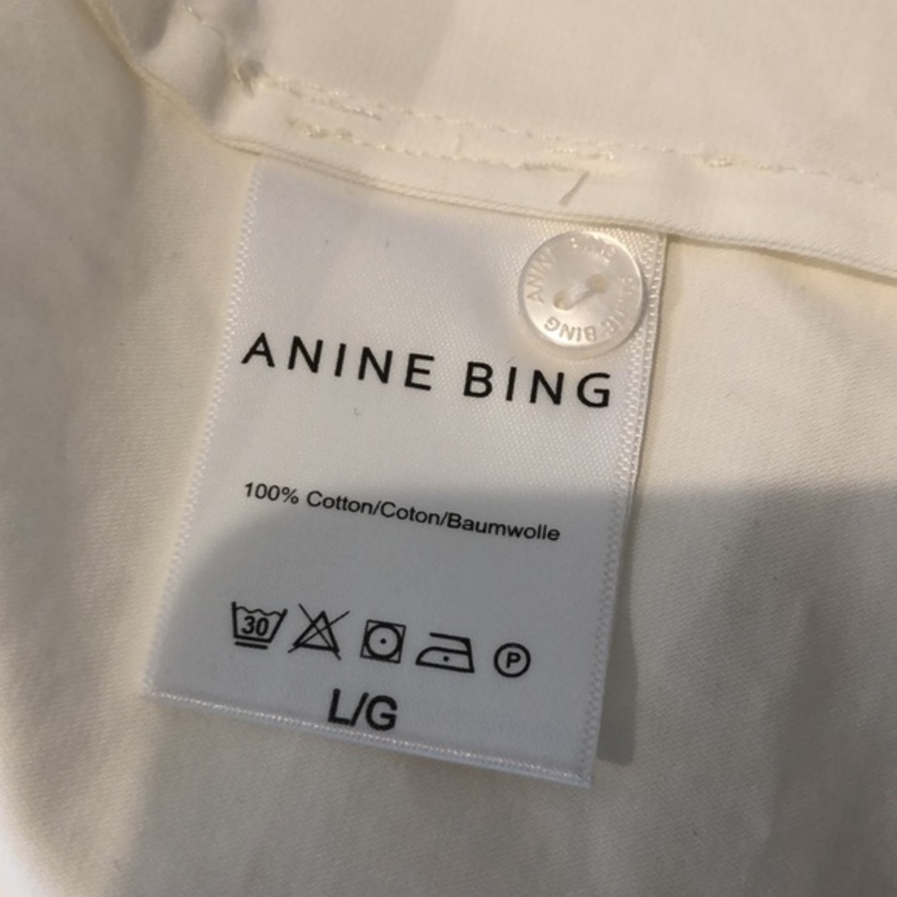 Anine Bing Victoria Pleated Cotton-poplin Blouse NWT Large - Picture 9 of 10